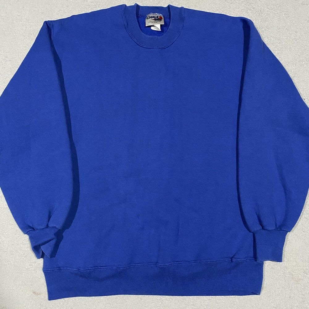 Vintage Chalk Line Sweatshirt Adult Large Blue Blank Sweatshirt‎ Norm